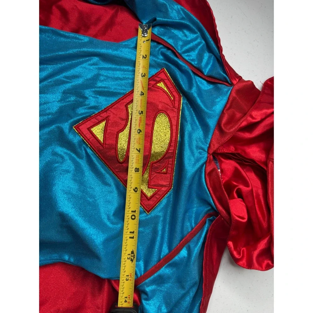 Supergirl Costume Dress with Attached Hooded Cape Blue Red‎ Girls Superhero